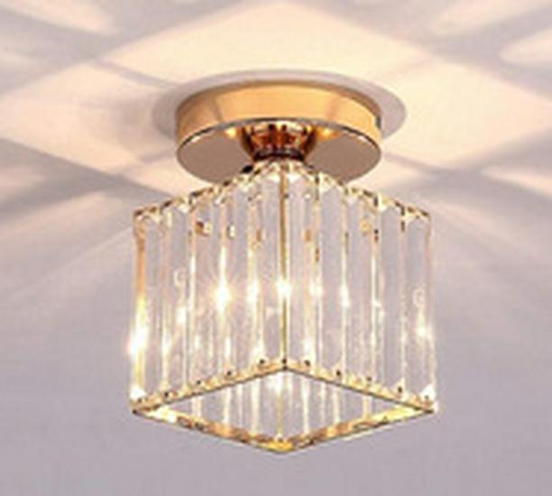 Lampada a Sospensione LED Moderna Nordica - Lusso di Cristallo, Piccolo Design Rotondo per Corridoio o Ingresso, Lampada da Soffitto a Risparmio Energetico