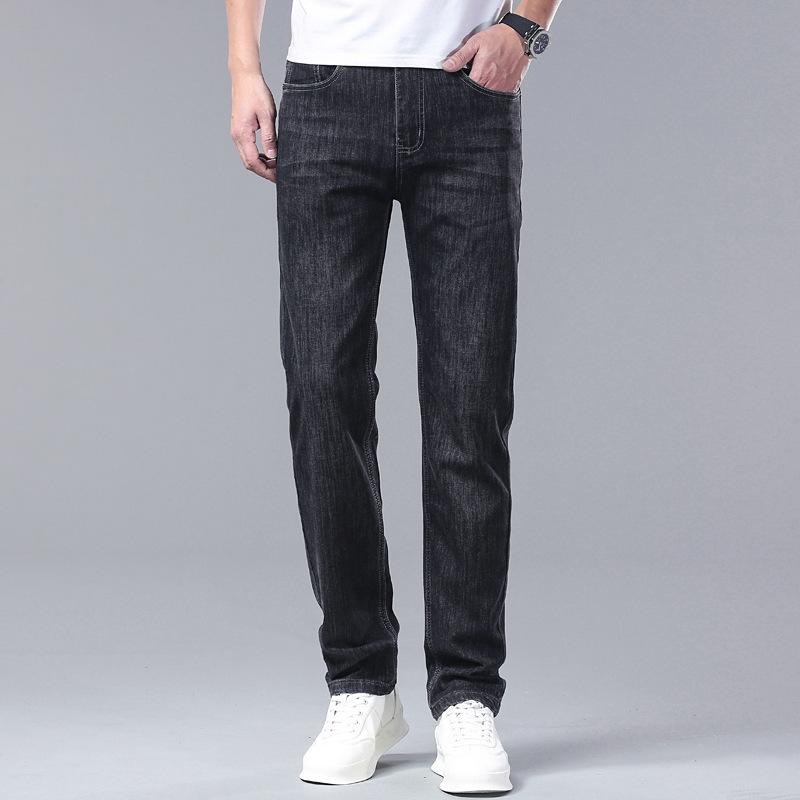 JYL Spring and autumn jeans men's straight hair business daily flexibility universal middle age