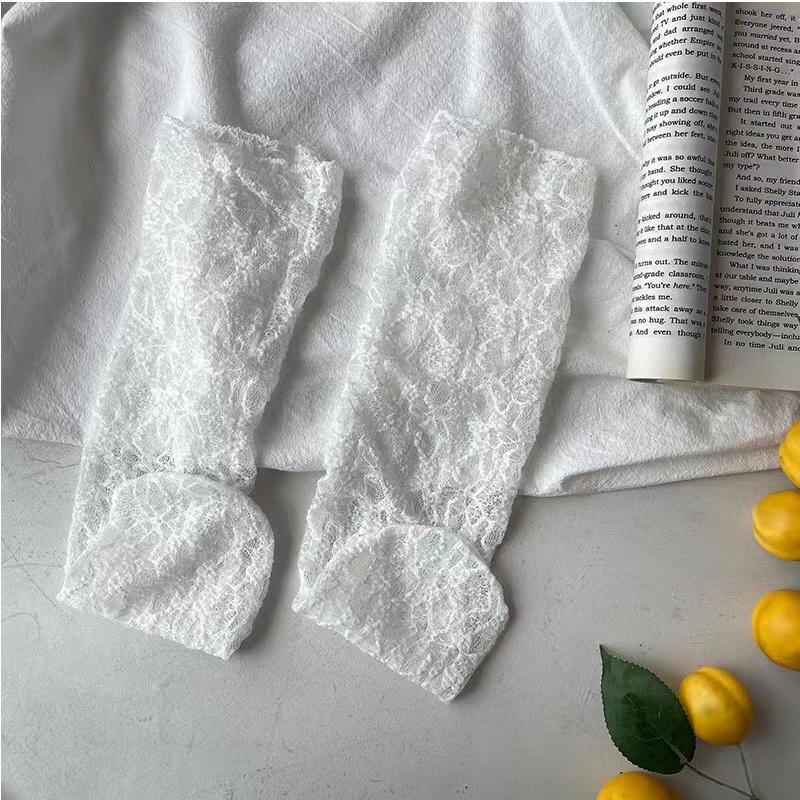 

Женские носки ретро кружева цветочные сетчатые носки Лолита милые тонкие средние прозрачные носки для девочек милые дышащие дизайнерские носки one size белый