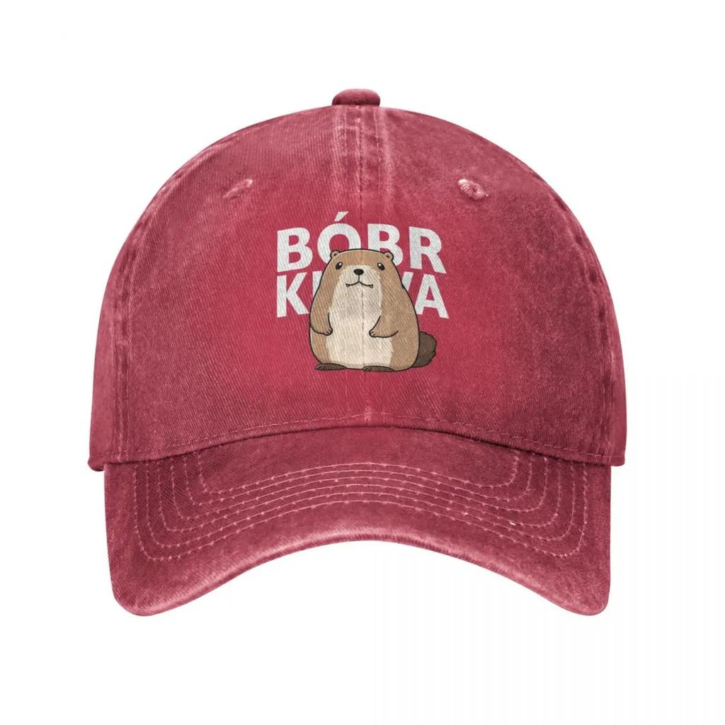 Classic Cute Poland Beaver Bober Meme Baseball Cap for Men Women Cotton Polish Bobr Kurwa Trucker Hat Golf Adjustable Fit Caps