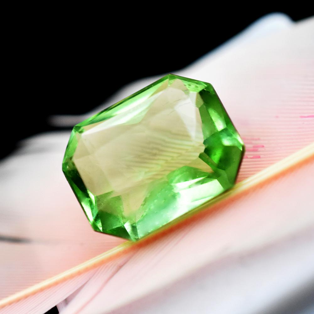Pendant Size 6.70 Ct Natural Bluish Green Emerald Cut Certified Loose Gemstone