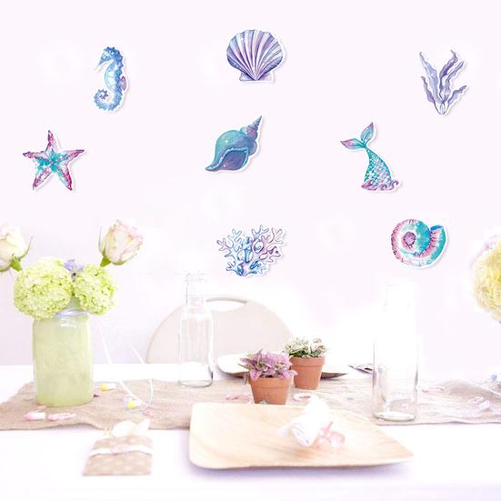 1 Sada Ekologický Topper na Cupcake Snadno Zavěsit Skvělý Banner Mořská panna Ozdoba na Narozeniny Dívky