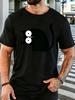 Unisex Crew Neck Tee Minimal Big Eye Black Cat Graphic Print Short Sleeve Top Summer Daily Outdoor Loose Soft Casual Basic Tee Wear