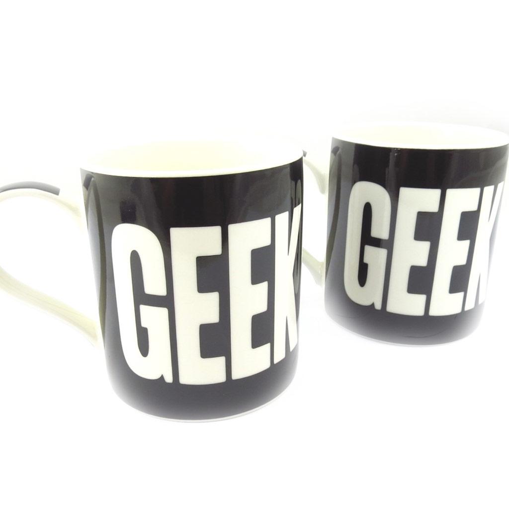 Les Trésors De Lily [K5023] - Black 'Geek' Porcelain Mug - 95x80 Mm