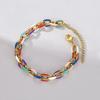 Titanium Steel Colorful Dipped Oil Cuban Link Bracelet Women Geometric Chain Design Lightweight Luxury Couple Jewelry