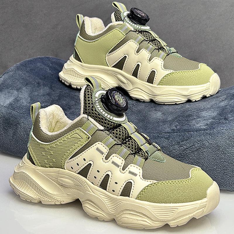 Hot Selling Children Casual Shoes Winter Warm Rotating Buckle Outdoor Sports Shoes Breathable Thick Soled Walking Shoes for Kids