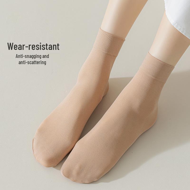 20 Pairs of Anti-Snag High-Elastic Pantyhose: Comfortable Loose-Mouth, Flesh-Colored Socks for Middle-Aged and Elderly Women, Spring Style