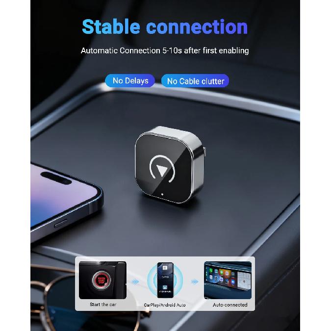 2026 New 2in1 Wired To Wireless CarPlay Adapter, Android Auto Dongle, High-Quality Car Accessory Smart Box 5GHz WiFi Type-C/USB