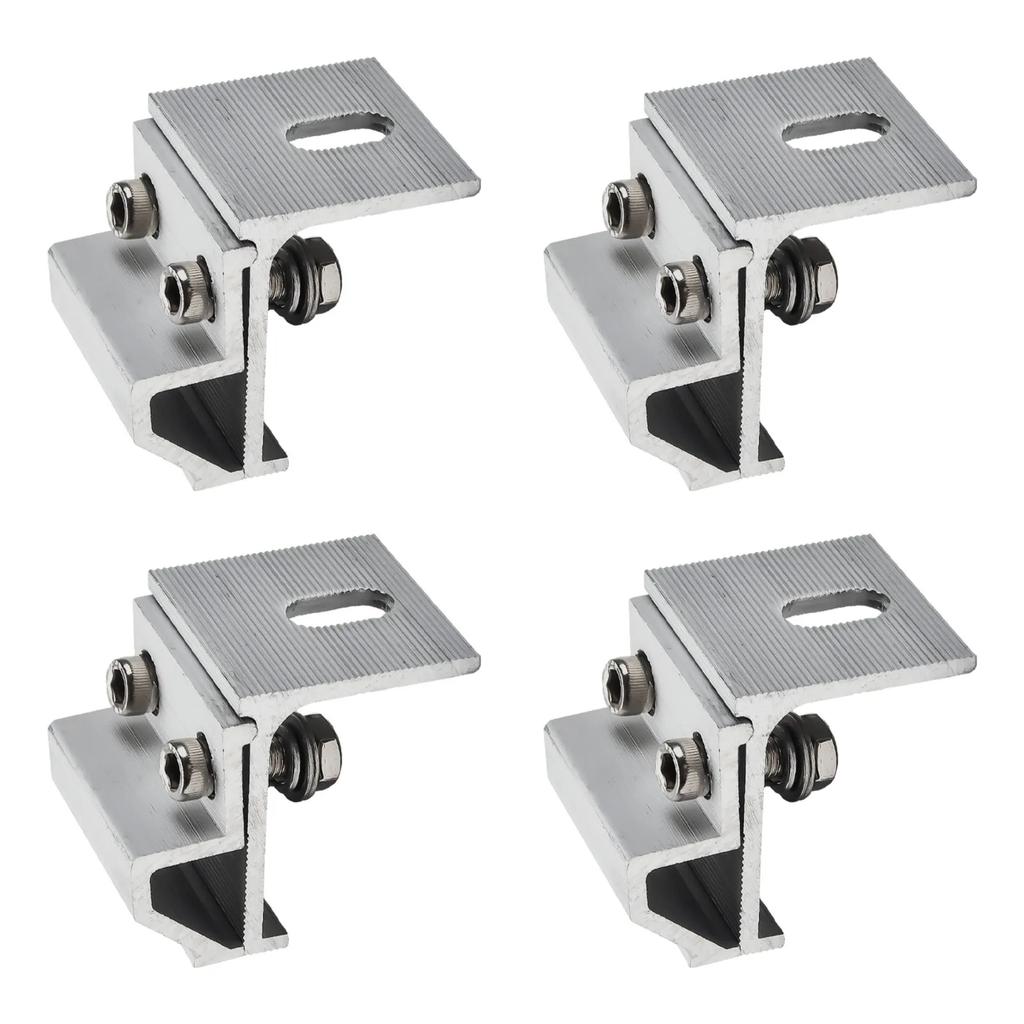 4pcs Solar Panel Clamp Roof Mounting Bracket Photovoltaic Panel Fixing Clips For House RV Boat Solar Racking Accessories