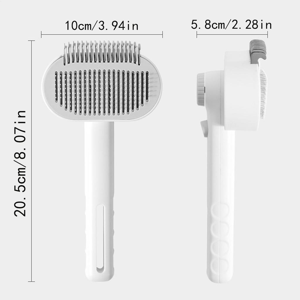 Cat Brush Adjustable Teeth Self-Cleaning Shedding Dog Hair Brush Cat Comb For Long Short Thick Small Medium Large Breed Bathing