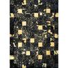 Living Room Rug In Recycled Leather Gold Black 120x170