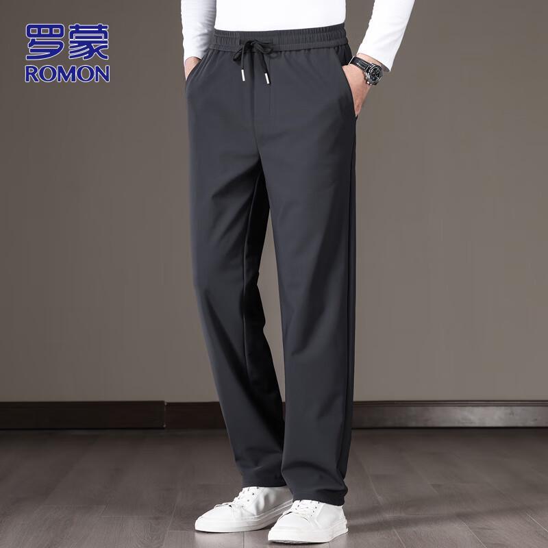 ROMON Men's Autumn/Winter Business Casual Straight-Leg Pants