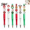 Customizable Ballpoint Pens DIY Beadable Kit Christmas Theme with Assorted Craft Kits for Kids Wooden Beads Interactive Holiday And School Supplies