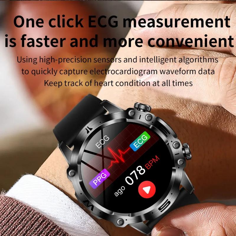 2025 New Smart Watch For Men Health Blood PressureBlood Oxygen Uric Acid Fitness Tracker Watches Bluetooth Call ECG Smartwatch