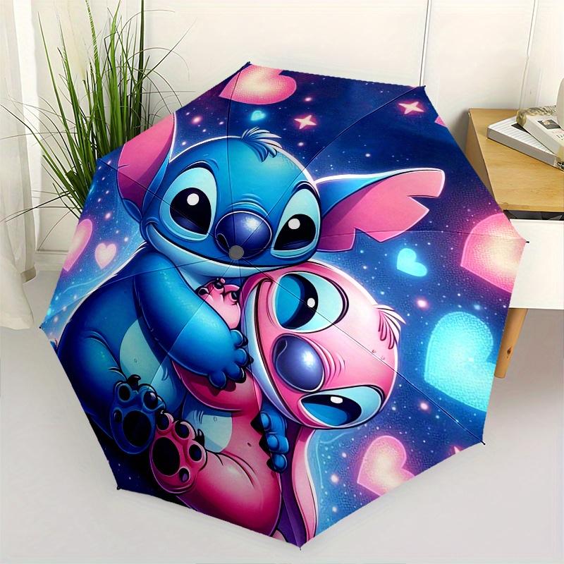 

Stitch,Love Themed folding umbrella, the best choice for gift giving, 8 ribs, casual, durable, lightweight and portable travel umbrella, sui