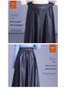 Women's Genuine Leather High Waist Midi Skirt - Autumn 2025 A-line Lambskin Umbrella Skirt