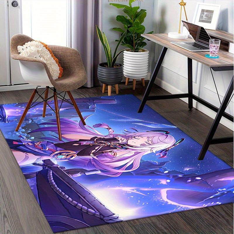 Office Carpet Genshin Impact Fantasy Anime Character Design for Desk Chair Protection, Gaming Room D