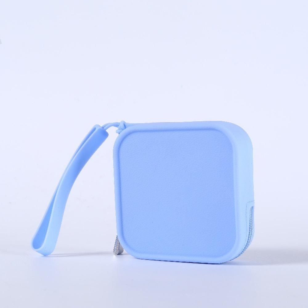 Mini Silicone Organizer Wallet Coin Purse Smooth Zipper Waterproof Travel Pouch Macaron Color Earphone Bag Students