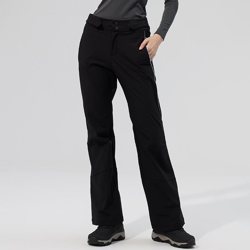 Water-Repellent Durable Outdoor Micro-Flare Pants with Autumn/Winter Velvet Warmth