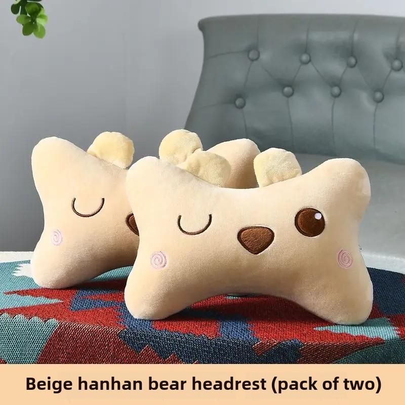 Updated Cartoon Headrest Pillow Charming Headrest Plush Cartoon Animal Car Lumbar Support Pillow Creative Car Neck Pillow Accessories
