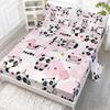 Cute Cartoon Panda Pattern Bed Hat Four-Piece Bedding Set Bedroom Dormitory Bedding Decoration