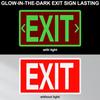 10 Pcs Exit Signs Glow In the Dark Exit Signs for Business 12 X 7 Inch Photoluminescent Signs Stickers with Arrows for Indoor Outdoor for Business,