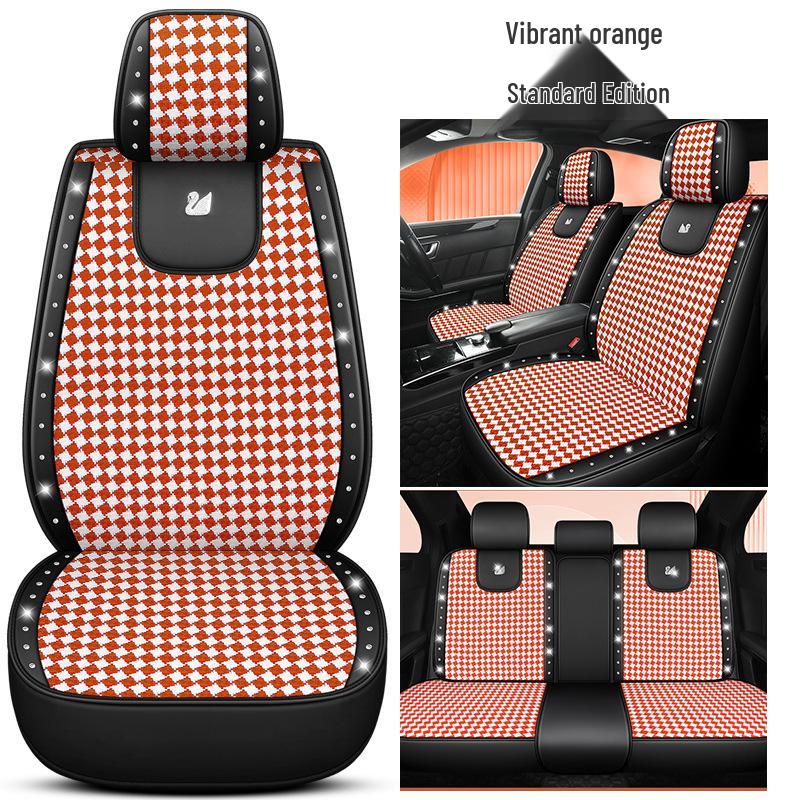 XMS Diamond Pattern 9D Car Seat Cushion, All-Season High-End Fabric, New Model Seat Cover