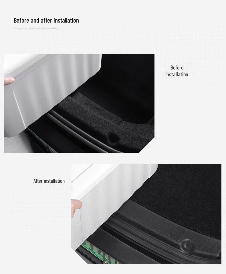 Aktualisierter Stoßstangenschutz hinten & Ladekantenschutzleiste für Tesla Model Y