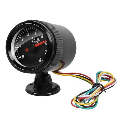 Noir Noir Coque Jauge Type de Jauge Jauge RPM Affichage LED Super Blanc Jauge Tachymètre de Voiture Jauge RPM Montage Universel