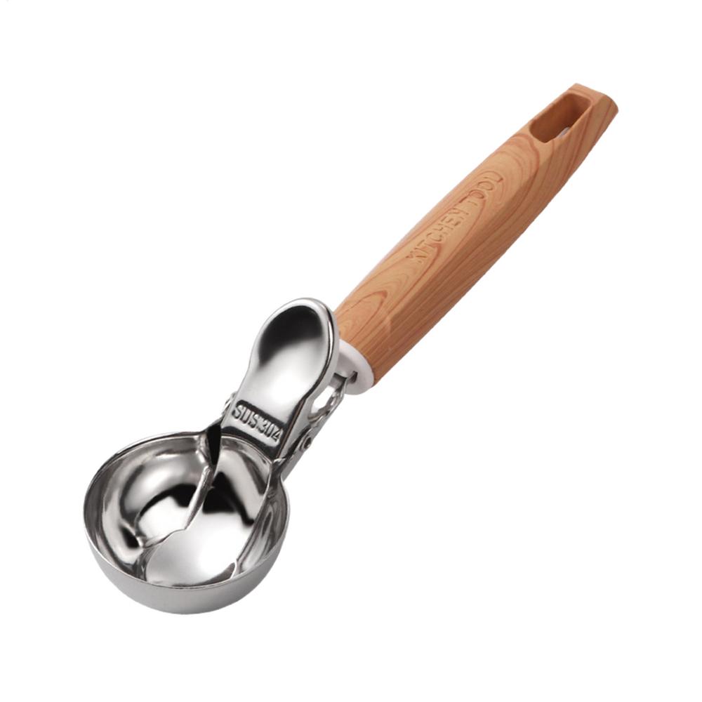 Ice Cream Scoop Cookie Baking Stainless Steel Ice Cream Scoop Dishwasher Safe Trigger Release Bakeware Fruit Ball Spoon