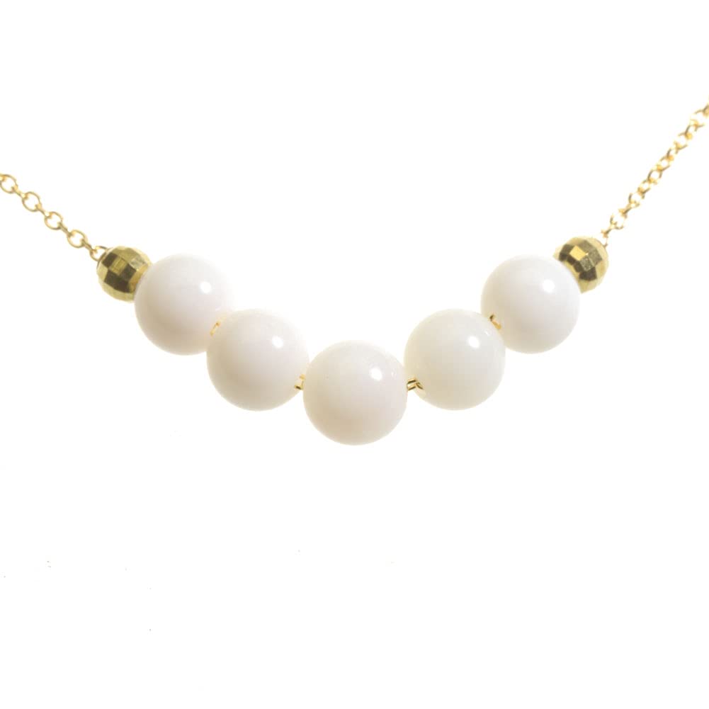 

Mid-tone coral through necklace pendant, round bead, women s, undyed.