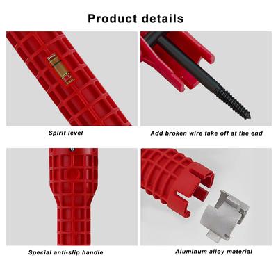 14 In 1 Sink Faucet Wrench Multifunction Pipe Wrench Anti-Slip Handle Double Head Wrench For Kitchen Bathroom Water Pipe Repair