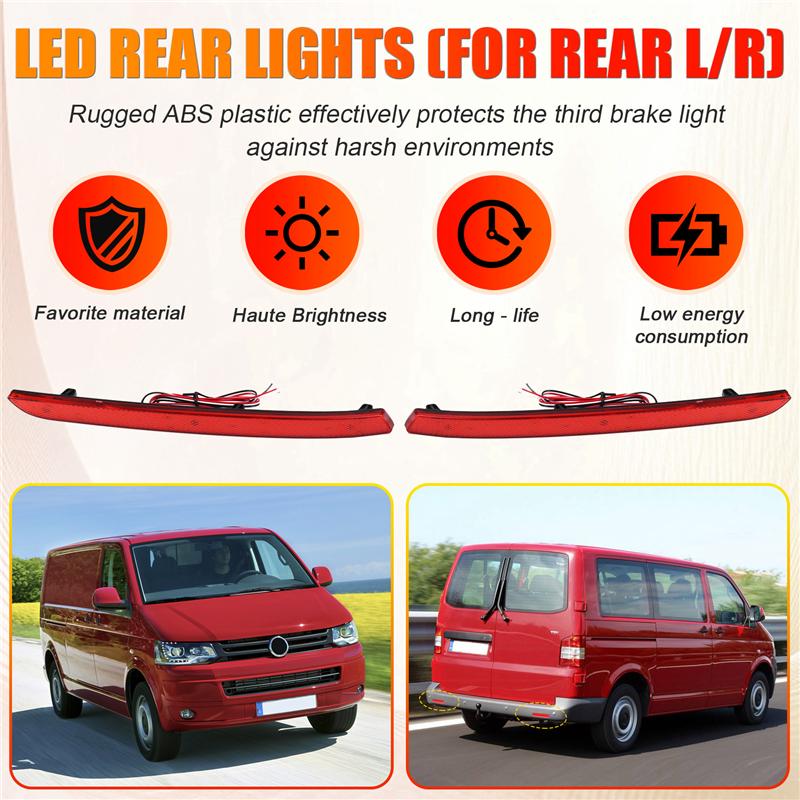 A03Z-LED Rear Bumper Reflector Light Tail Signal Lamp For  Transporter T5 2012 -2016 Caravelle Multivan