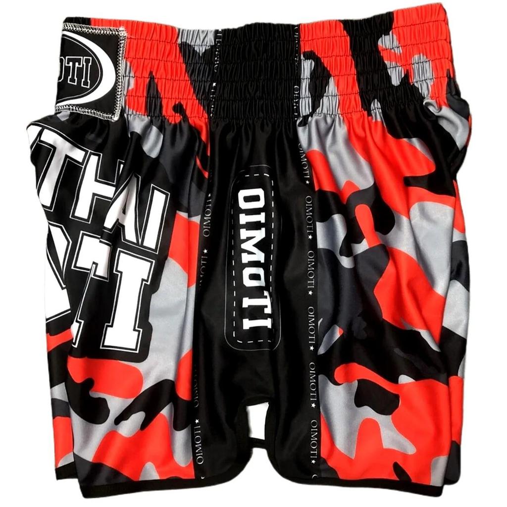 Orange Camouflage Muay Thai Kickboxing Boxing MMA UFC Casual Shorts Gym Sport Unisex Men Women Workout Quick Dry Print Elastic High Waist Training