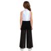 Meisjes Mock Neck Mouwloze Jumpsuit Metallic Bodice Ruches Wijde Pijp Rits aan de Achterkant Jazzdans Kostuum
