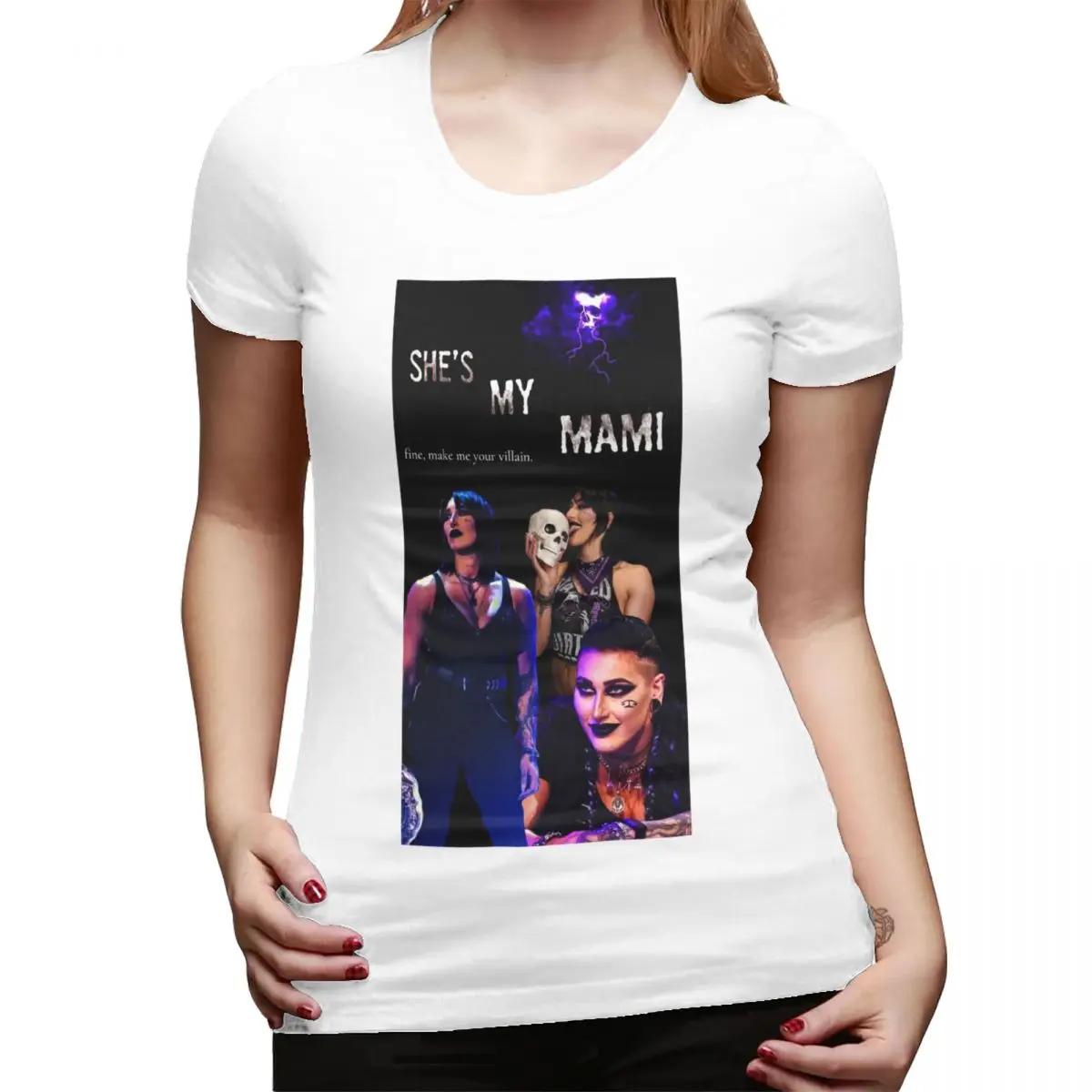 

She Is My Mami Rhea Ripley Bootleg Wrestler TShirt for Women ONeck Streetwear T Shirts Womens Tees Short Summer Clothes Tops S