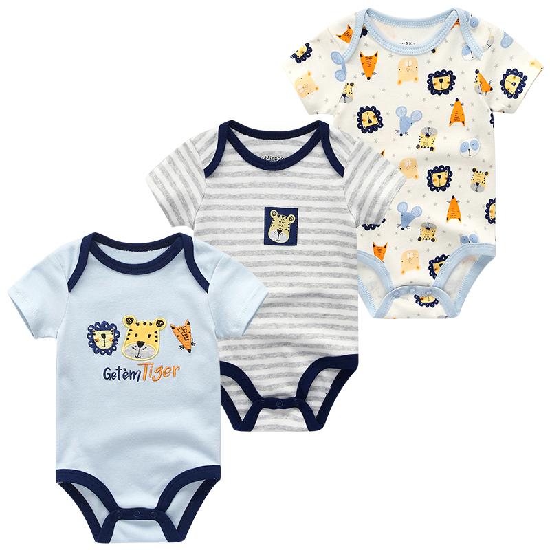 Baby Clothes Short Sleeve Cotton Baby Girl Clothes O-neck Cartoon Infantil Baby Boy Clothes Newborn Toddlers Jumpsuits Pajama Clothing Roupas De Bebe