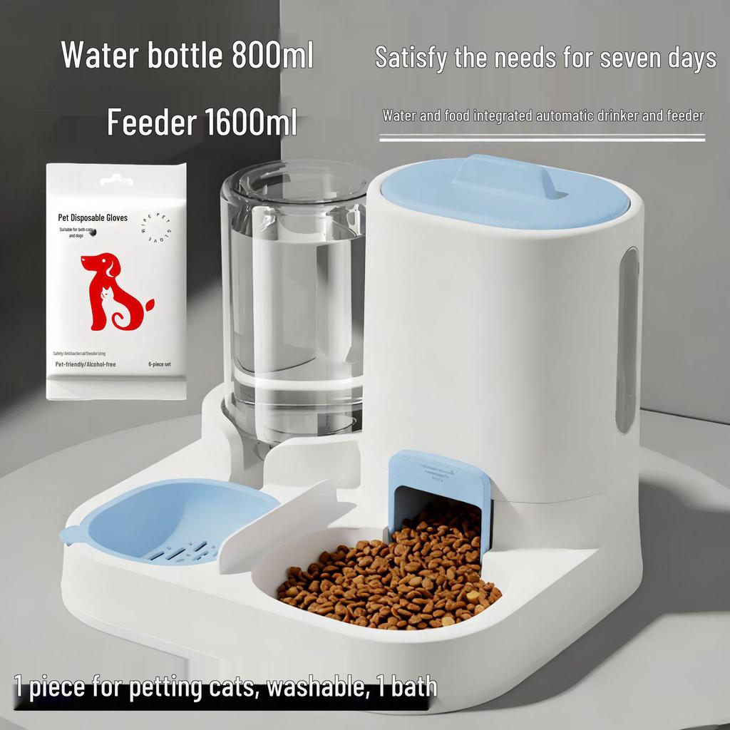 Automatic Cat Feeder & Water Dispenser - Large Capacity, 2-in-1 Pet Feeding Solution