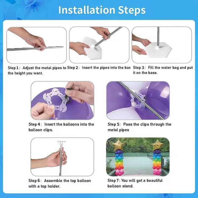 Ballonständer Set mit 2 Verstellbaren Metall-Ballonsäulenständer-Kits für Geburtstag, Hochzeit, Babyparty und Abschlussfeier