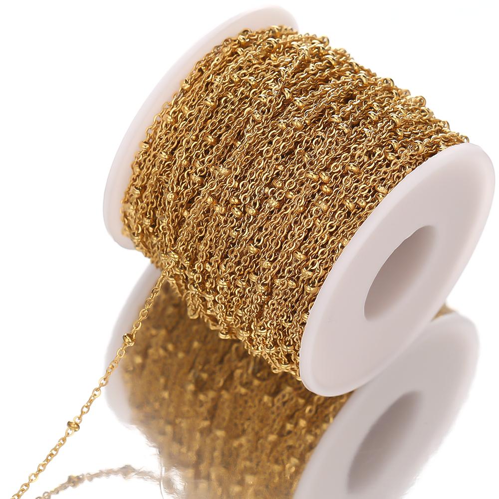 2 Meters Stainless Steel Cable Link Clip Beads Chains for DIY Necklace Making Chokers Findings Bracelet Components Body Chains