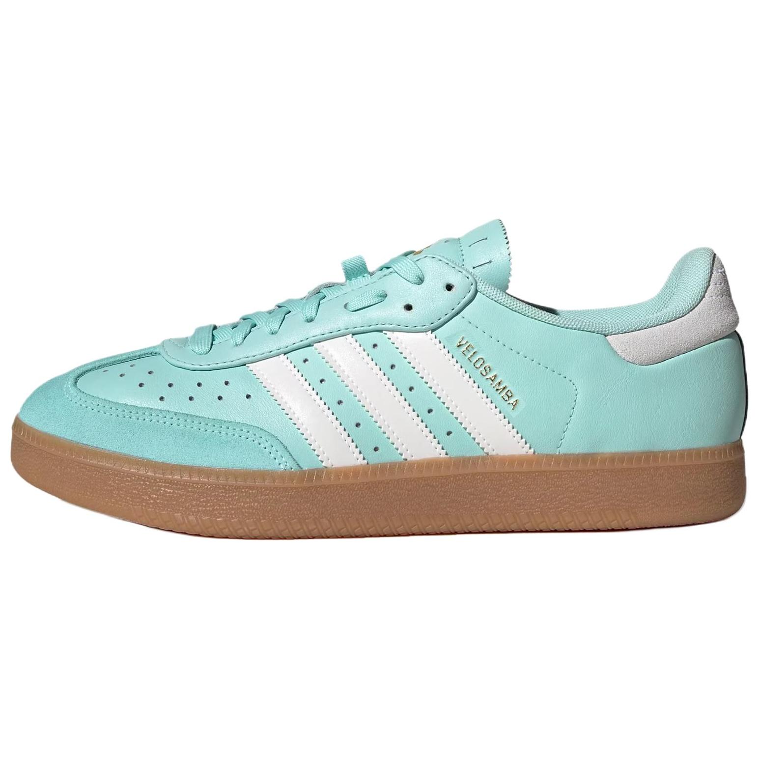 

Adidas Originals Velosamba Leather Unisex Semi Flash Aqua Cloud White Gold Metallic IE5825 40