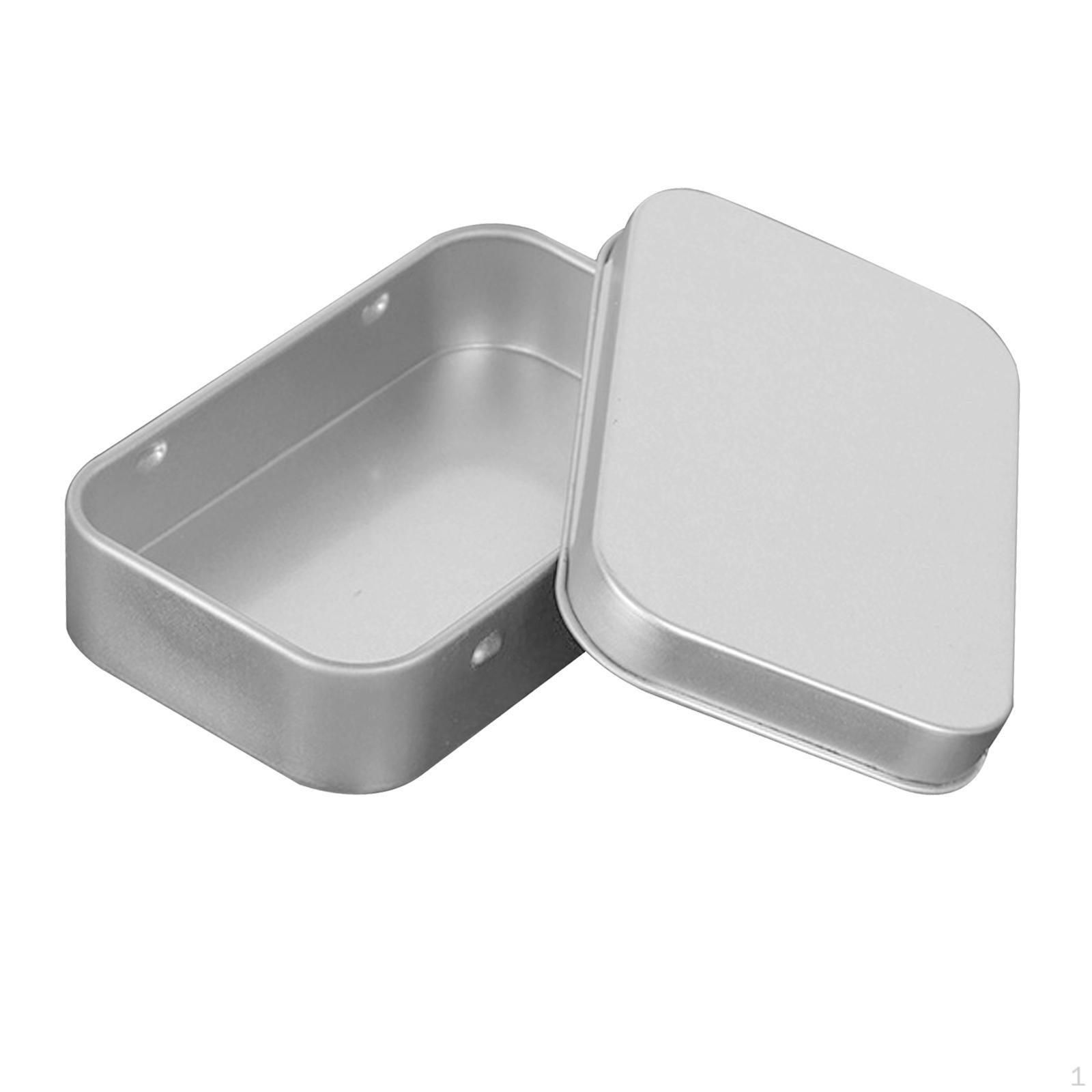 Card Storage Box Accs Multi Use Organizer Empty Iron Durable Container Portable Rectangular for Argent