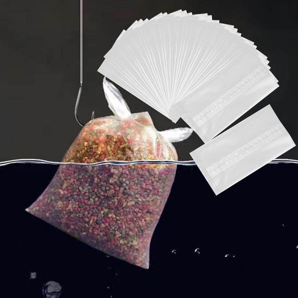 50 Pieces Fishing Water Soluble Bags Mesh Tackle Pva for Lake River