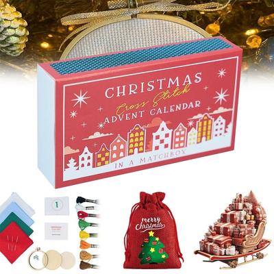 Handarbeit Kreuz Weihnachten Countdown Stickset Kreuzstich Adventskalender 24 Tage Countdown Anfänger Kreuzstich