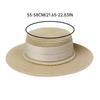 New French Hepburn Style Straw Hat Solid Color UV Protection Pearl Chain Hat Breathable Straw Weaving Flat Sun Hat Beach Wear