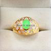 Jade Oval Cut With 925 Sterling Silver Gold Plated Ring For Men's #B171 JL375675701968