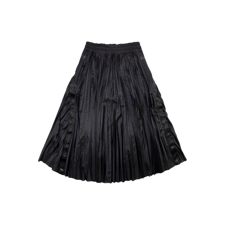 Nike X Sacai Collaboration Pleated Design Built-In Shorts Pleated Mid-Rise Loose Sports Long Skirt Women Skirts Black CZ4683-010