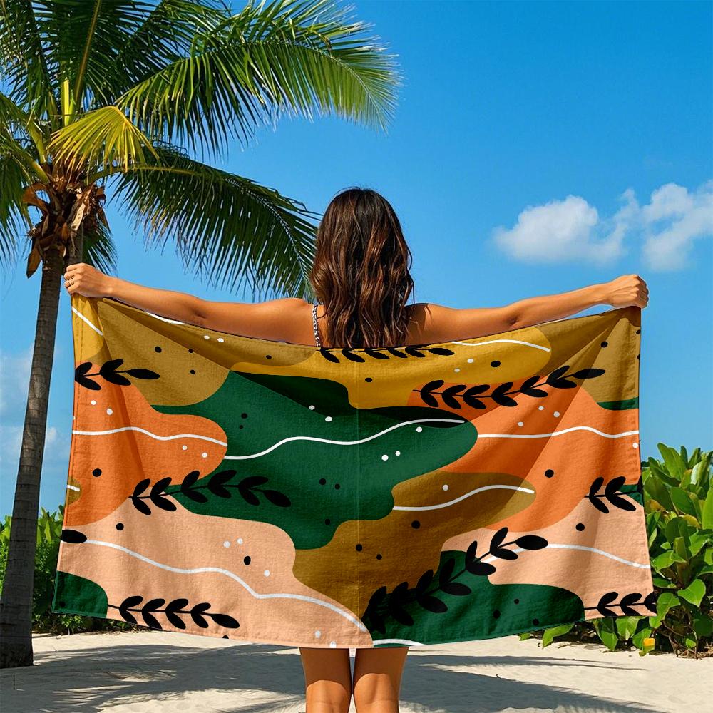 Autumnal Plant Shapes Quick Drying Bath Towel Microfiber beach towel - light weight swimming camping  yoga beach out