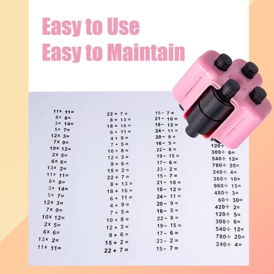 Matematisk Rullestempel Sett 4 i 1 Matematisk Øvelsesstempel Addisjon Subtraksjon Multiplikasjon Divisjon Tilfeldig Stempel for Førskole Grunnskole Læring