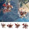 2D Christmas Santa Claus Ornament Cartoon Christmas Tree Dinosaur Pendant  for Car/Window/Xmas Tree